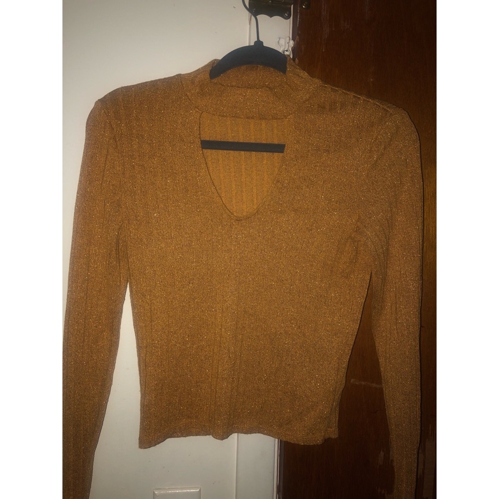 Gold/Yellow Sparkly Long Sleeve Top